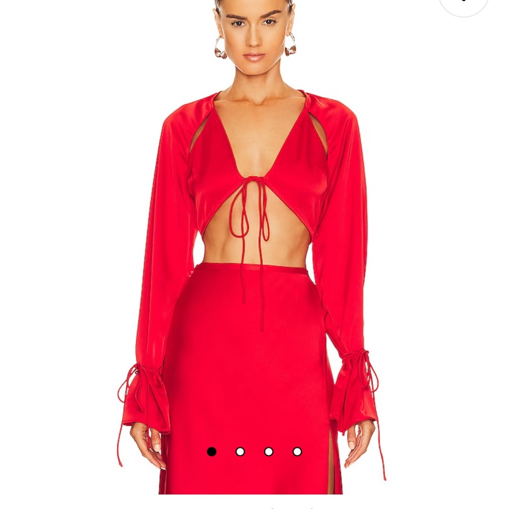 L’Academie Connor Crop Top in Bright Red